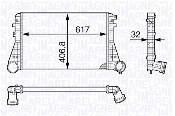 MAGNETI MARELLI tarpinis suslėgto oro aušintuvas, kompresorius 351319202250